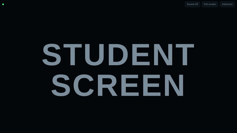 Student screen before the scenario starts: the words STUDENT SCREEN on a black background